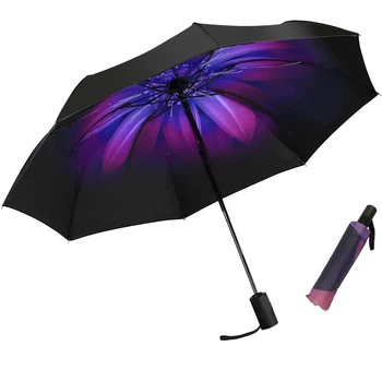  Маленький дорожный зонт, летнее солнце и дождь Ветрозащитный водонепроницаемый зонт двойного назначения Утолщенный зонт для гольфа с защитой от ультрафиолета