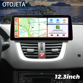 12,3 дюйма Радио Android 13 Авто Видеоплеер Стерео Для Peugeot 207 CC 207CC 2006 2007 2008 2015 GPS Multimedia Carplay Головное устройство