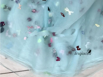 зеленый цветной бант ручной работы полупрозрачная сетчатая ткань Свадебное платье, одежда, сетчатая ткань