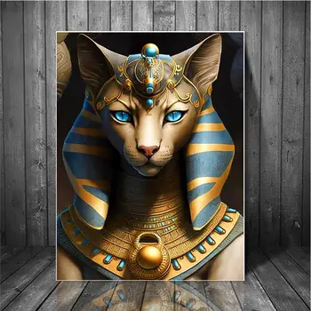 Древнеегипетская богиня-кошка Полная алмазная живопись вышивка крестом алмазная мозаика портрет красавица картина горного хрусталя вышивка