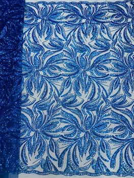  Кружевная бисерная ткань 2022 Французский сетчатый швейный материал Блестки Тяжелые роскошные бусины для рук Высококачественный африканский тюль Последовательность
