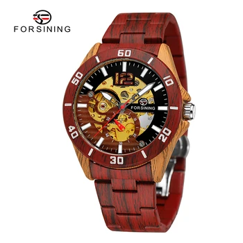 Forsining Новые часы со скелетонизированным циферблатом выпущены мужские автоматические механические наручные часы Бизнес Часы со стальным ремешком Sainless для мужчин