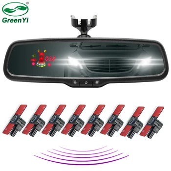 LED Салон автомобиля Зеркало заднего вида Монитор Передний задний датчик парковки автомобиля с оригинальным кронштейном 8 шт. 16 мм плоские радарные датчики