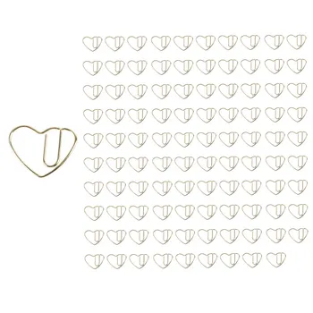 100 штук любви в форме сердца маленькие скрепки для закладок для закладок для офиса школа дома металлические скрепки золотые