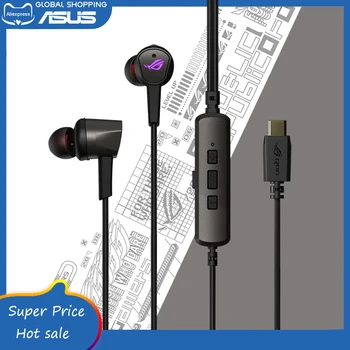 Оригинальные игровые наушники-вкладыши Asus ROG Cetra II с микрофоном для шумоподавления ANC Aura Sync RGB Подсветка для телефона / ПК / MAC