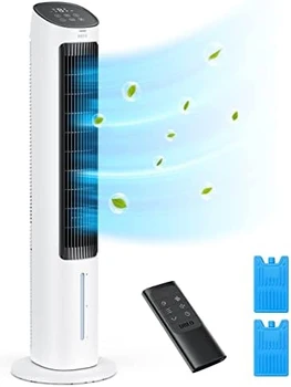 Испарительный воздухоохладитель, 40\u201D вентилятор охлаждения с осциллированием 80°, увлажняющий, съемный резервуар для воды, дистанционное управление, 3 скорости,