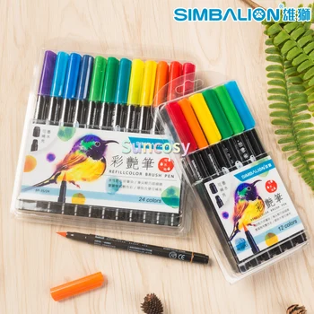SIMBALION Caiyan акварельная ручка, художественная цветная кисть для рисования с мягкой головкой, набор кистей для рисования, для художника художественная гелевая ручка